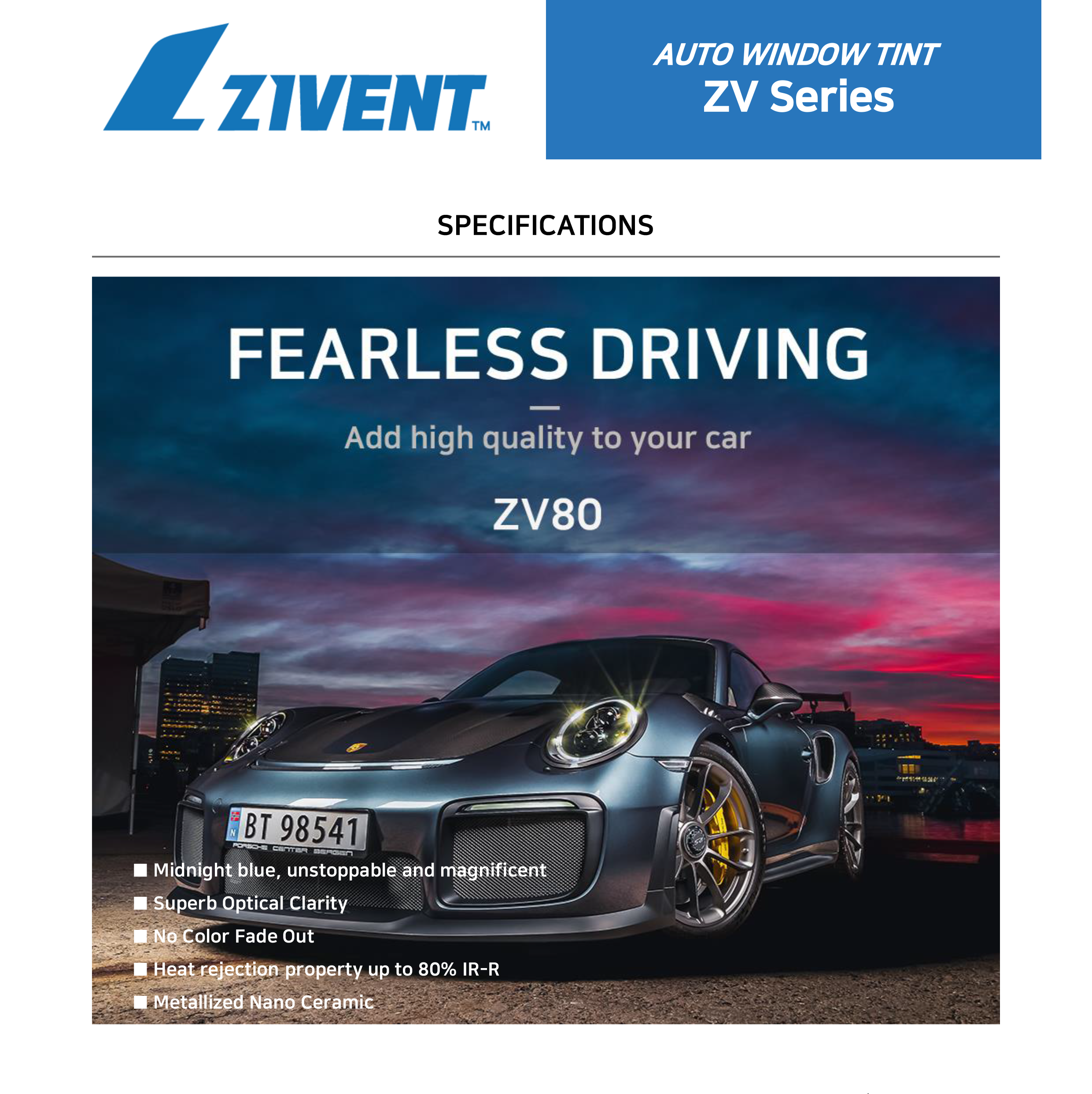 Zivent ZV80 Window Film